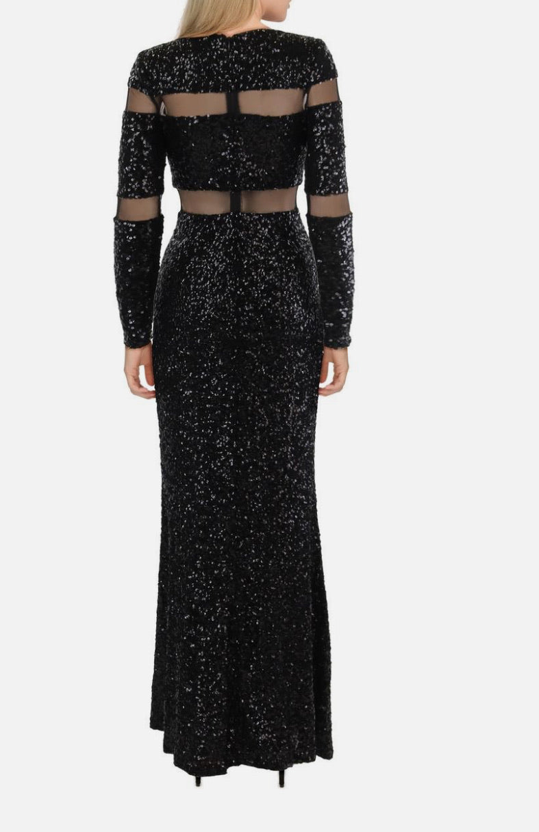 Modern Black Sequin Dress