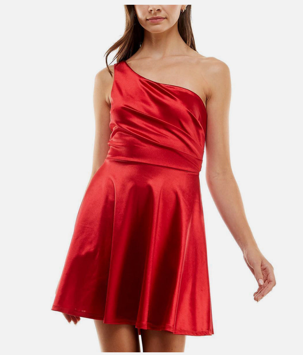 Chic Satin Red Dress