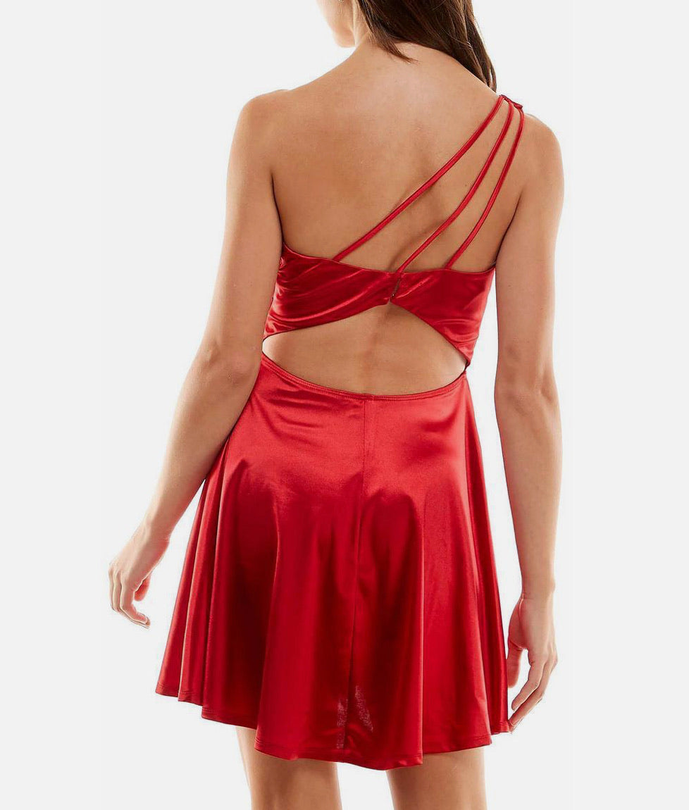 Chic Satin Red Dress